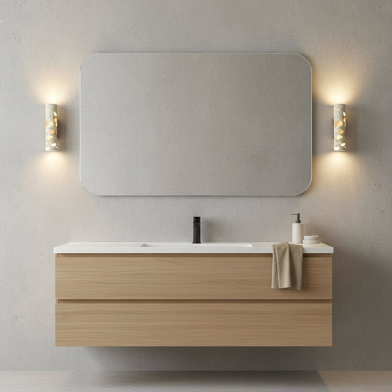 Wall Lamp - Column Shade with Cut-Through Openings