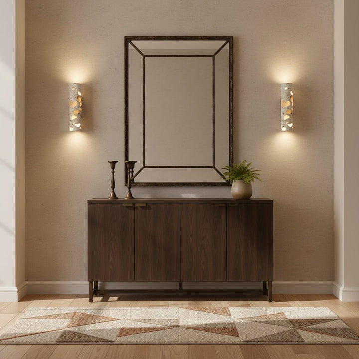 Wall Lamp - Column Shade with Cut-Through Openings