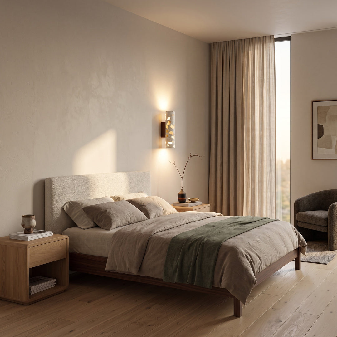 Wall Lamp - Column Shade with Cut-Through Openings