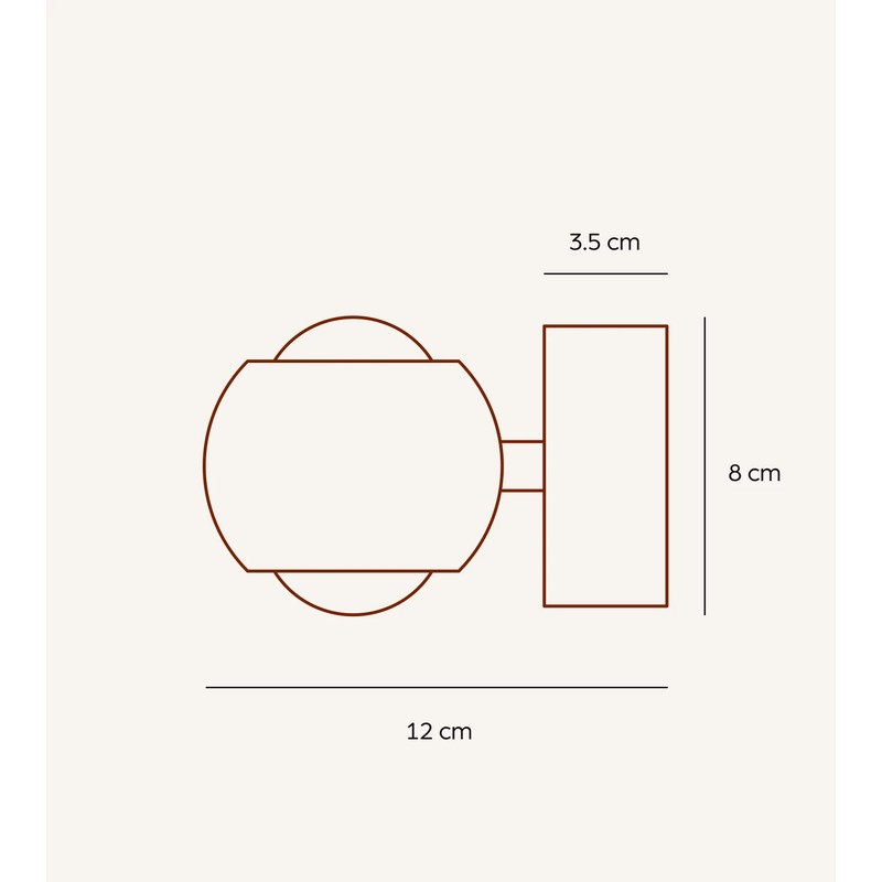 Wall Lamp - LED Spotlight with Spherical Head and Touch Control