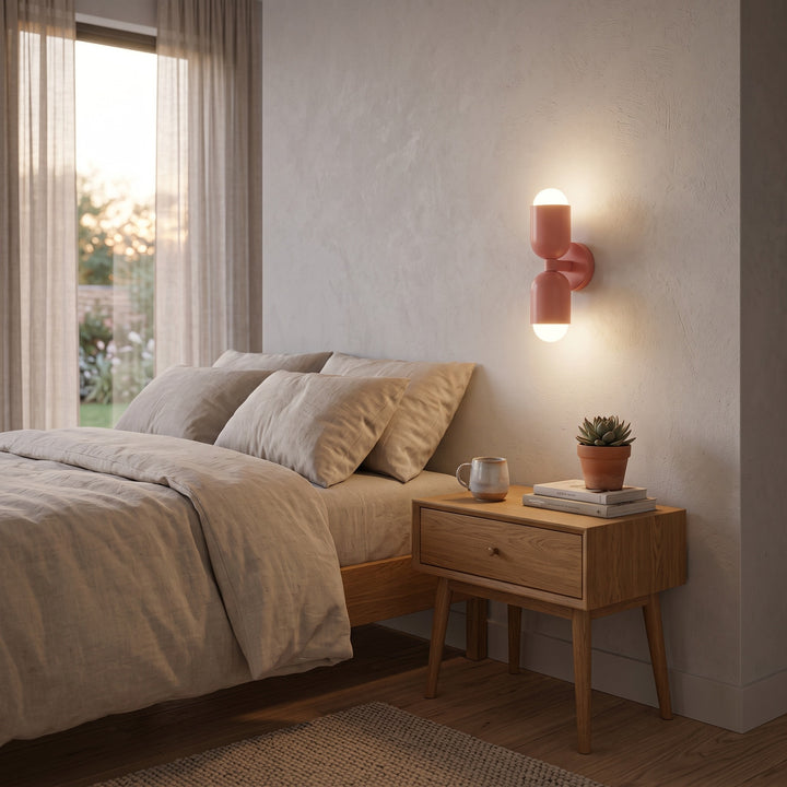 Wall Lamp with Double Cylindrical Holders - Matte Finish