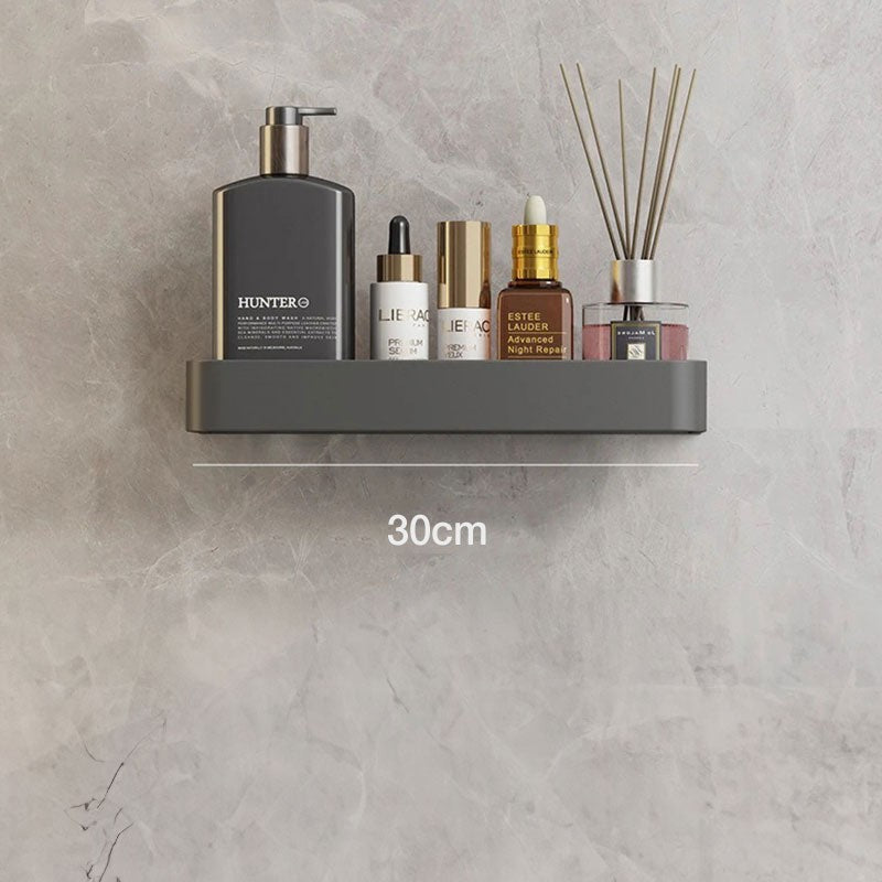 Wall-Mounted Bathroom Shelf Set - Rectangular with Towel Bar