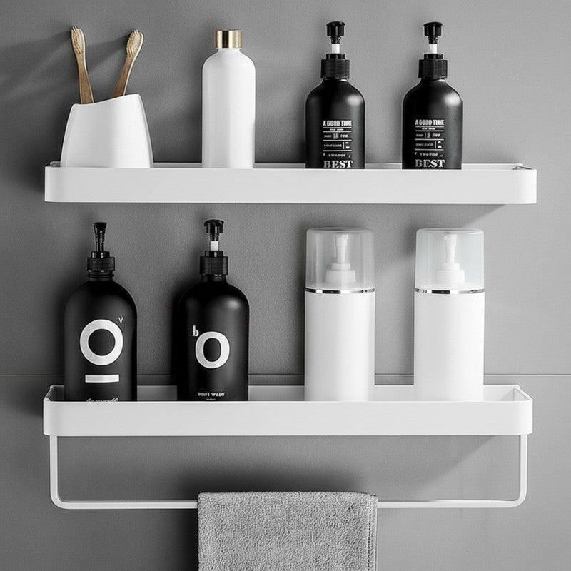 Wall-mounted Bathroom Shelf with Towel Bar