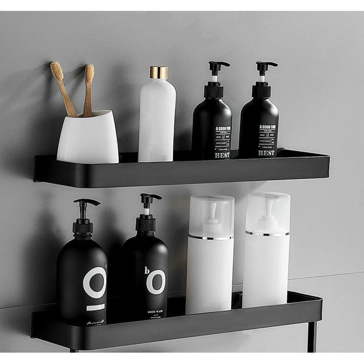 Wall-mounted Bathroom Shelf with Towel Bar