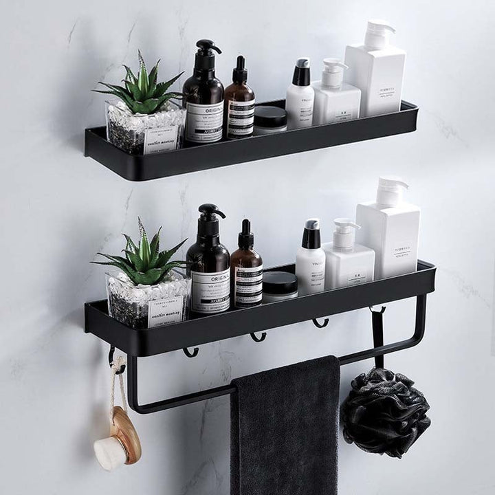 Wall-mounted Bathroom Shelf with Towel Bar