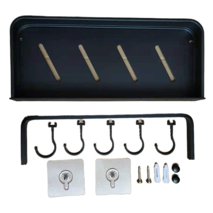Wall-mounted Bathroom Shelf with Towel Bar