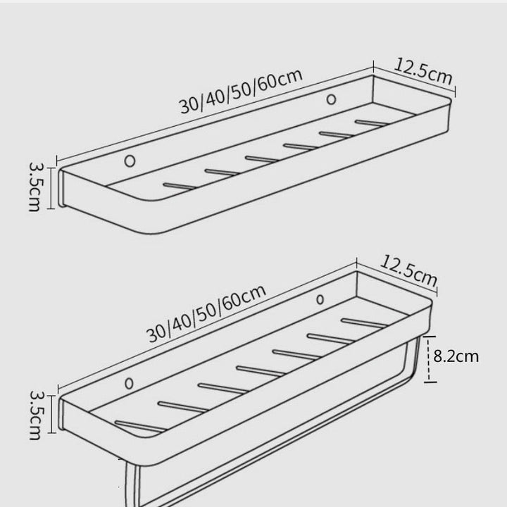 Wall-mounted Bathroom Shelf with Towel Bar