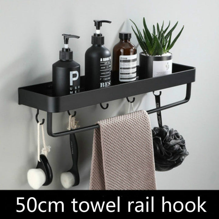 Wall-mounted Bathroom Shelf with Towel Bar