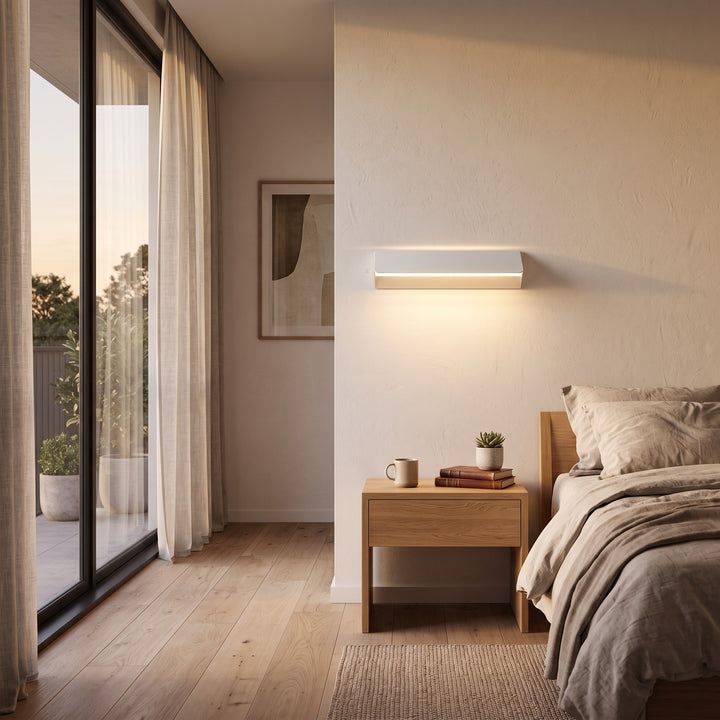 Wall Mounted Sconce Lamp Angled Metal Panel Shade