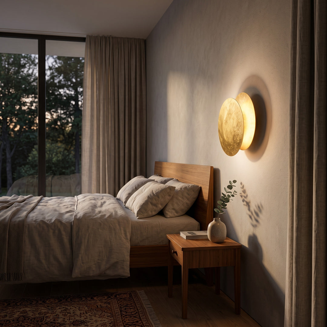 Wall Mounted Sconce Lamp Round Overlapping Metal Disc Shade
