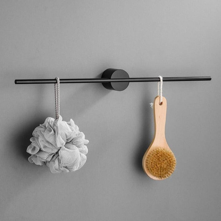 Wall-Mounted Towel Bar - Horizontal Mounting Bar with Round Base