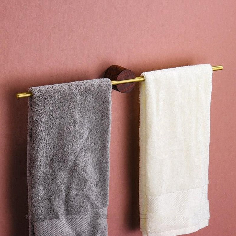 Wall-Mounted Towel Bar - Horizontal Mounting Bar with Round Base
