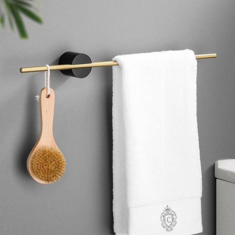 Wall-Mounted Towel Bar - Horizontal Mounting Bar with Round Base