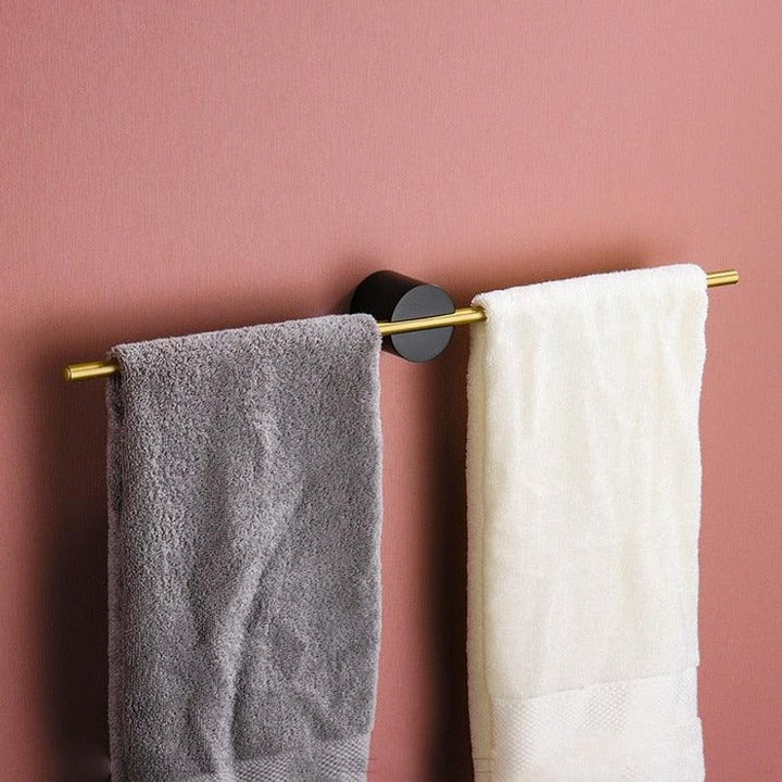 Wall-Mounted Towel Bar - Horizontal Mounting Bar with Round Base