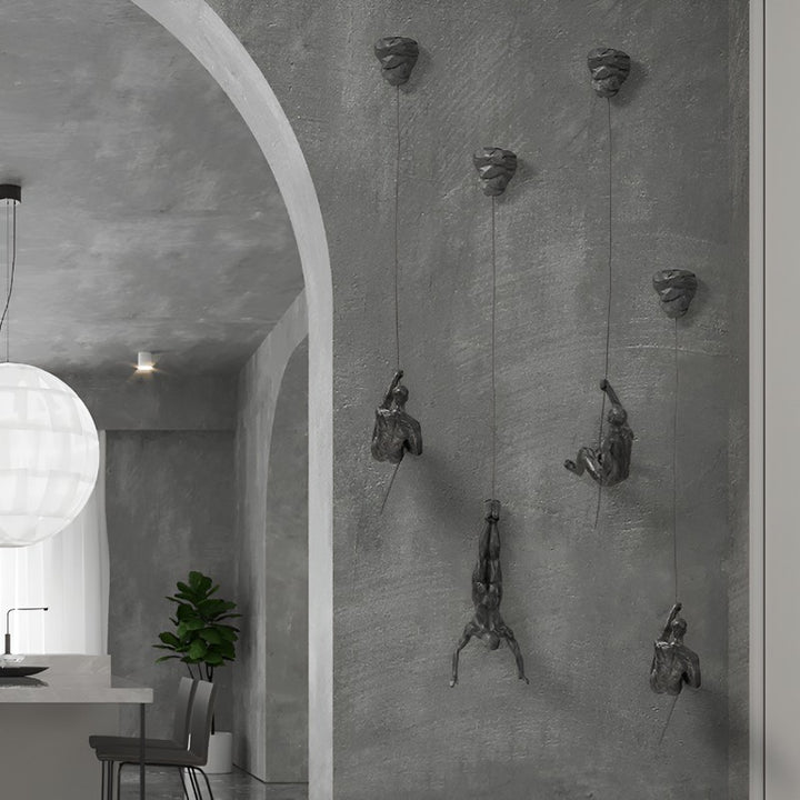 Wall Sculpture Set - Climbing Man Figurines
