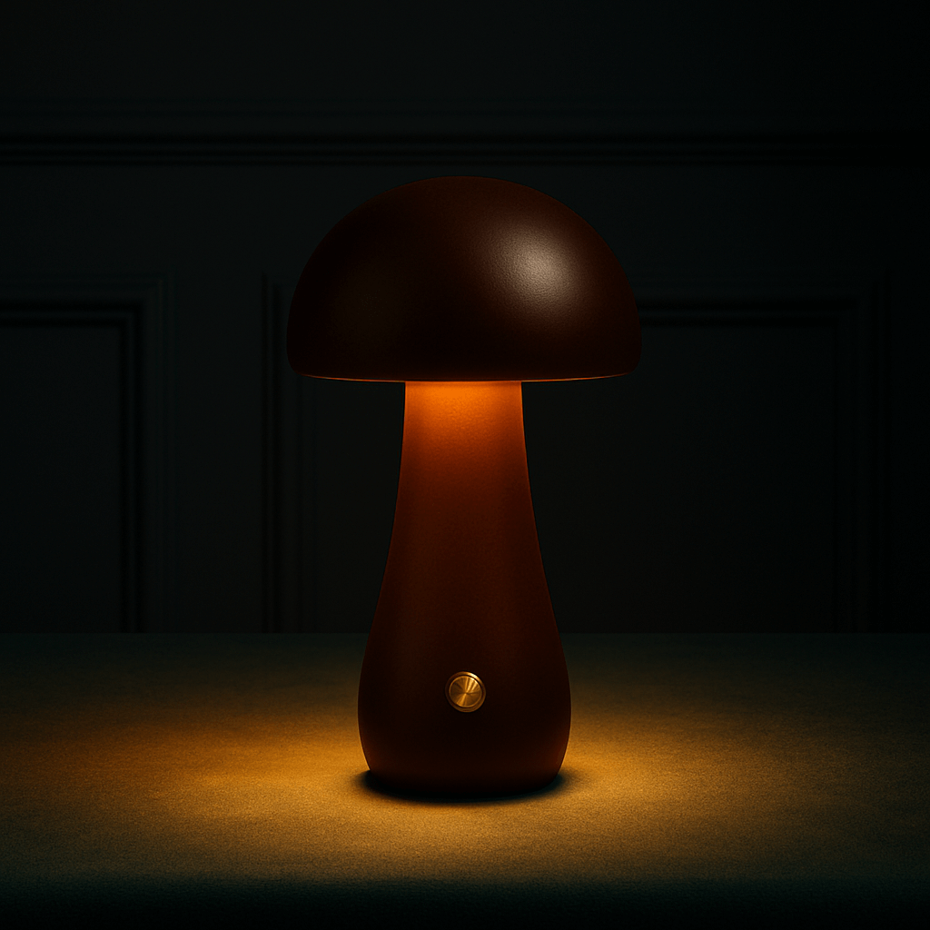 Wooden Mushroom Lamp | Cordless Rechargeable Bedside Lamp