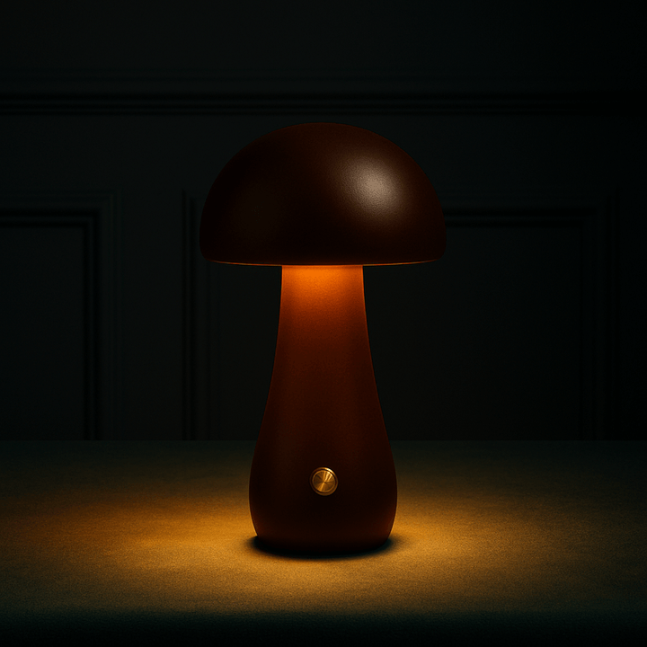 Wooden Mushroom Lamp | Cordless Rechargeable Bedside Lamp
