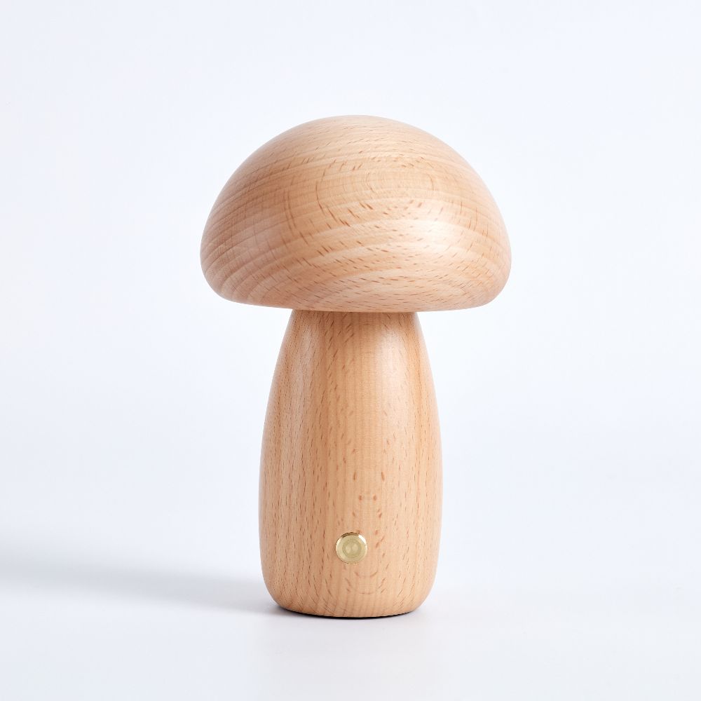 Wooden Mushroom Lamp in Oak