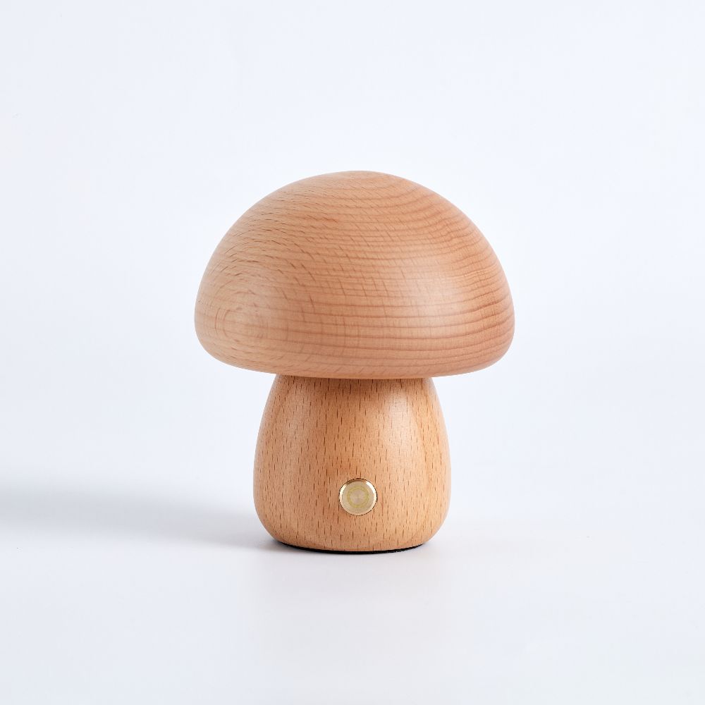 Wooden Mushroom Lamp in Oak