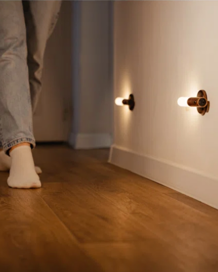 Wooden Rechargeable Wall Light | Cordless Motion Sensor Wall Sconce