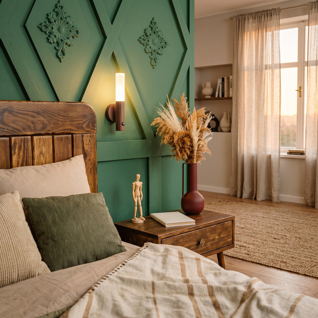 Wooden Rechargeable Wall Light